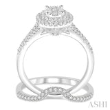 Oval Shape Lovebright Diamond Wedding Set