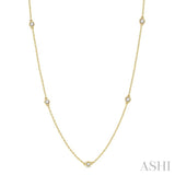 3/4 Ctw Round Cut Diamond Fashion Necklace in 14K Yellow Gold