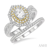 Oval Shape Diamond Wedding Set