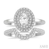 Oval Shape Diamond Wedding Set