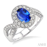 Oval Shape Gemstone & Diamond Ring