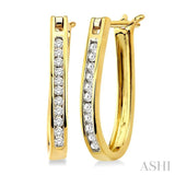 Channel Set Diamond Hoop Earrings