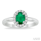 Oval Shape Gemstone & Diamond Ring