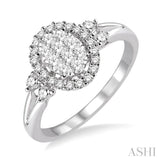 Oval Shape Lovebright Diamond Engagement Ring