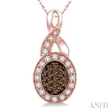 Oval Shape Champagne Diamond Pendant