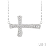 Sideway Cross Diamond Pendant