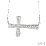 Sideway Cross Diamond Pendant