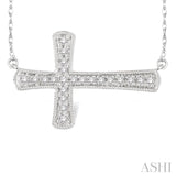 Sideway Cross Diamond Pendant