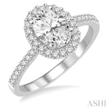 Oval Shape Semi-Mount Diamond Engagement Ring