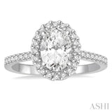 Oval Shape Semi-Mount Diamond Engagement Ring