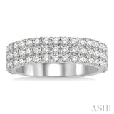 Three Row Diamond Wedding Band