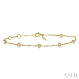 Heart Shape Diamond Station Bracelet