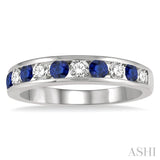 Channel Set Gemstone & Diamond Wedding Band