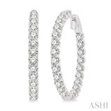 1-Inch Round Inside-Out Diamond Hoop Earrings