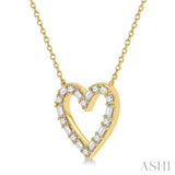 Heart Shape Baguette Diamond Necklace