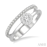 Double Row Round Shape Lovebright Diamond Fashion Ring