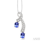 Oval Shape Gemstone & Diamond Fashion Pendant