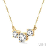 3 Stone Diamond Necklace