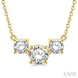 3 Stone Diamond Necklace