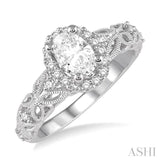 Oval Shape Semi-Mount Diamond Engagement Ring