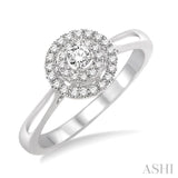 1/5 Ctw Round Shape Diamond Fashion Ring in 14K White Gold
