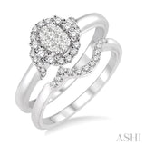 Oval Shape Lovebright Diamond Wedding Set