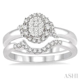 Oval Shape Lovebright Diamond Wedding Set