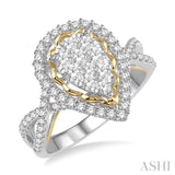 Pear Shape Lovebright Diamond Engagement Ring