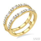 1/2 Ctw Baguette and Round Cut Diamond Insert Ring in 14K Yellow Gold