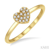 Stackable Heart Shape Petite Diamond Fashion Ring