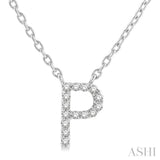 'P' Initial Diamond Pendant