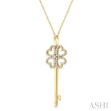 Heart & Key Shape Diamond Fashion Pendant