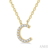 'C' Initial Diamond Pendant