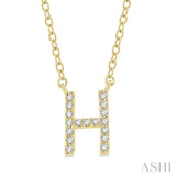 'H' Initial Diamond Pendant