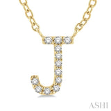 'J' Initial Diamond Pendant