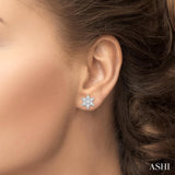 Flower Petite Diamond Fashion Earrings