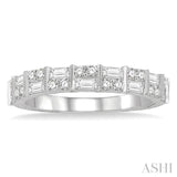 Double Row Baguette Diamond Wedding Band