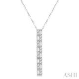 Double Row Vertical Bar Baguette Diamond Pendant