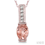 Oval Shape Gemstone & Diamond Pendant