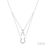 Wishbone & Horseshoe Layered Diamond Pendant