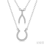 Wishbone & Horseshoe Layered Diamond Pendant