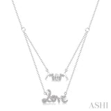 Mom & Love Layered Diamond Pendant