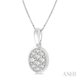 Oval Shape Bezel Set Diamond Pendant