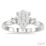 Pear Shape Lovebright Diamond Engagement Ring