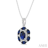 Oval Shape Gemstone & Diamond Pendant