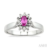 Oval Shape Gemstone & Diamond Ring