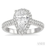 Pear Shape Semi-Mount Diamond Engagement Ring