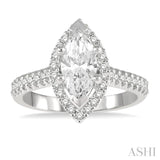 Marquise Shape Semi-Mount Diamond Engagement Ring