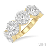 2 ctw 5-Stone Lovebright Round Cut Diamond Ring in 14K Yellow and White Gold