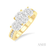 1/2 Ctw Lovebright Round Cut Diamond Ring in 14K Yellow and White Gold
